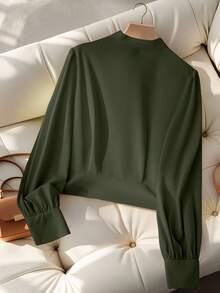 GlowEve Ladies' Elegant And Commuter Autumn Shirts - Army Green - View 2