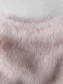 少女纯色简约无袖外套，休闲日常穿着 - 粉色 - 查看 4