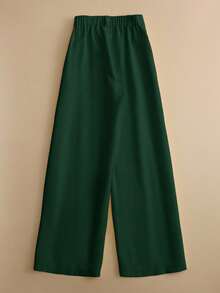 GlowEve Ensemble 2 pièces pour femme Dopamine : chemise et pantalon blocs de couleurs à la mode et rajeunissant - Militaire verte - Voir 3
