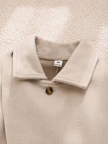 Elladie kids Tween Girls' Elegant Academic Style Asymmetrical Long Sleeve Top & Pleated Skirt Casual Apricot Outfit Set