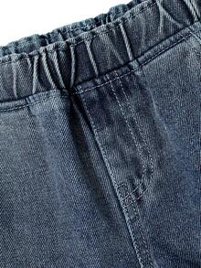 男婴休闲百搭舒适弹力腰洗水牛仔裤 - 淺色水洗藍 - 查看 4