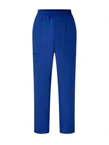 TaskEZ Scrubs Set: V-Neck Short Sleeve Top & Pants Scrub Uniform For Healthcare Workers - Blue - View 5