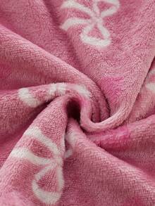 4pcs/Set Girls Minimalist Fashion Pink Series Cloud & Heart Pattern Long Pants, Long Sleeve Casual Comfortable Fleece Pajamas Set - Pink - View 3