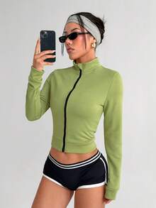 Dewbera Women's Casual Sports Yoga Fitness Zip-Up Jacket