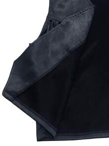 Manfinity Nomadique 男士纯色流苏装饰时尚复古百搭绒面背心，冬季 - 藏蓝色 - 查看 6