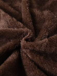 Souflis Souflis Young Girl Solid Color Single-Breasted Fleece Casual Jacket - Brown - View 3