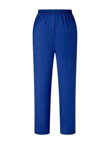 TaskEZ Scrubs Set: V-Neck Short Sleeve Top & Pants Scrub Uniform For Healthcare Workers - Blue - View 6