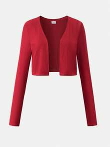 2pcs/Set Girls Solid Color Cropped Cardigan & Bodycon Camisole Dress Set, Suitable For Daily Wear And Gatherings, Fit For 13-16 Years Old