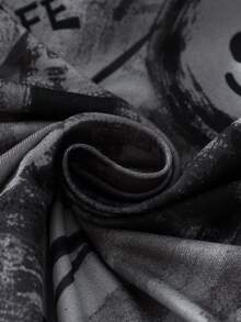 Teen Boys Loungewear 2-Piece Set - Gray Happy Face Print Pajamas Lapel Long Sleeve Shirt Style Top Pants Combo Fashion Happy Face Graffiti Design All-Over Happy Face Letter Print Lightweight Breathable Fabric Social Media Style Street Fashion Spring Summer Autumn Holiday Essential Young Men Home PJs Set Pajama Set Teen Boys - Multicolor - View 3