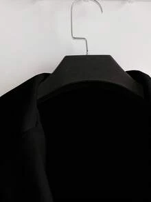 GlowEve Áo khoác Blazer nữ thiết kế ve áo, eo bó, dáng ôm, trang phục thường ngày/công sở, phong cách Pháp thanh lịch, màu be/khaki, tay dài, thu/đông - màu đen - Xem 5