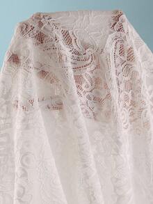 Bonvoyette Women's Paisley Lace Texture Fabric Casual Loose Backless Dress/Cover-Up, Suitable For Beach, Resort, Summer & Autumn/Winter White Halter Neck Dress White Mermaid Dress White Lace Backless Dress Rehersal Dinner Dress White White Elegant Evening Gown White Backless Dress White Elegant Dresses - White - View 8