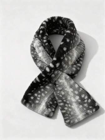 Fairycore 1pc Cute Deer Plush Shawl, Sweet Animal Pattern Scarf, Warm & Fashionable Neck Wrap Accessory For Autumn/Winter