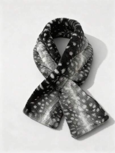 Fairycore 1 pièce Châle en peluche mignon de cerf, écharpe à motif animal doux, accessoire de tour de cou chaud et pour l'automne/l'hiver