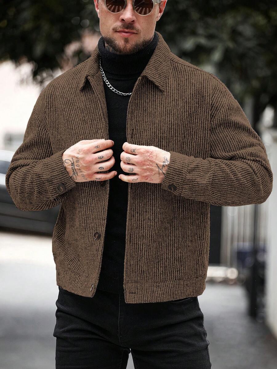 Manfinity CasualCool 男士纯色简约日常长袖大衣