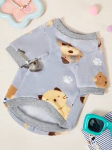 PETSIN 卡通动物印花休闲保暖舒适连帽衫，秋冬款 - 彩色 - 查看 9