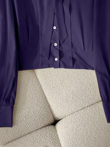 GlowEve 女士优雅通勤秋季衬衫 - 紫色 - 查看 5