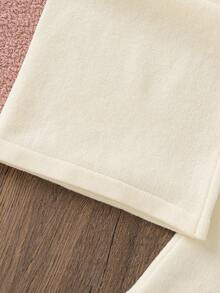 Teenage New French Retro Soft Cherry Knit Sweater Paired With Straight Leg Pants, Suitable For Home, Outing, Gathering, Back To School Women 2 Pieces Pants Suits Cherry Outfit Women Cherry Clothes 2 Pieces Sets Woman Teen Girls Pants Suit Pants Suit Women Women 2 Pieces Outfits - White - View 5