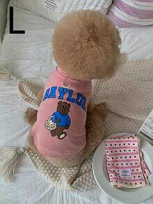 1pc Pet Dog/Cat Clothes, Cute Bear Design, Made Of Spun Rayon, Suitable For Small And Medium Breed Dogs - Multicolor - View 17