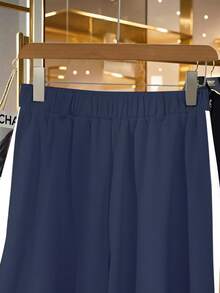 GlowEve 女士两件套拉链连帽外套和阔腿裤保暖套装 - 藏蓝色 - 查看 3