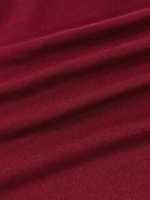 Rafferiza Body pentru femei cu sclipici metalic, plasă, pliuri, cu mâneci evazate - roșu - Vizualizare 3