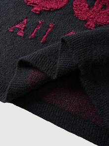 ROMWE MEN Street Life Suéter de cuello redondo de manga larga con estampado de dinero, informal para hombre, otoño/invierno - Negro - Ver 6