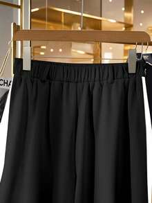 GlowEve 2pcs Women's Zip-Up Hooded Jacket And Wide Leg Pants Thermal Lined Set - Black - View 3