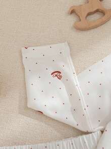 Souflis Babygirl 春秋开学季长袖T恤和打底裤六件套，多种颜色可选，款式可爱，展现清新可爱造型，满足多样化穿搭需求。针织面料，厚度适中，简洁舒适。 - 米色 - 查看 7