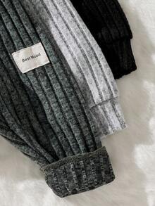 SHEIN 3 pièces Leggings/pantalons pour bébés et tout-petits garçons, style décontracté avec logo de voiture simple, tricot côtelé brossé, couleur unie, convient pour le port quotidien, saison automne/hiver - Multicolore - Voir 6