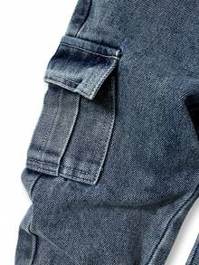 男婴休闲百搭舒适弹力腰洗水牛仔裤 - 淺色水洗藍 - 查看 5