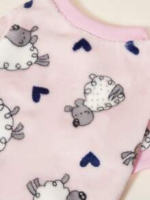 PETSIN 1 Buah Selimut Anjing/Kucing Universal Lucu Motif Domba Merah Muda Bercetak Modis Mewah Hangat Elastis Nyaman Leher Bulat - MultiWarna - View 8