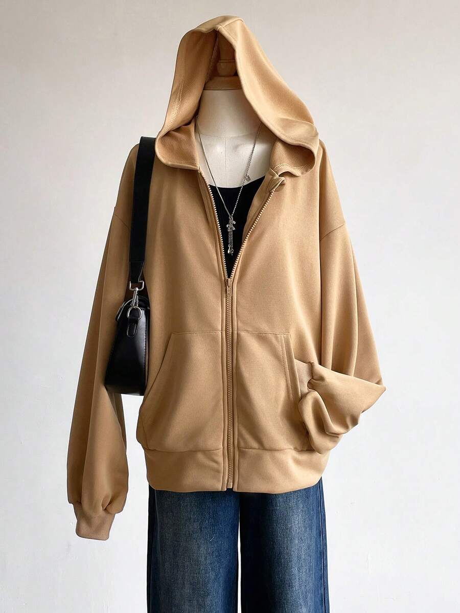 SHEIN Sweetra Young Casual Loose Fit Regular Sweatshirt Jacket For Teen Girl Back To School Sweatshirt