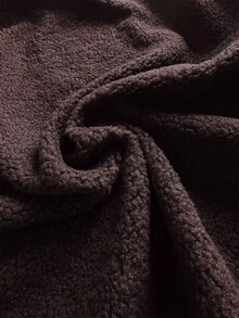 SHEIN Unity Women'S Single-Breasted Collarless Coat Fall Winter Cloth For Women - Coffee Brown - View 7