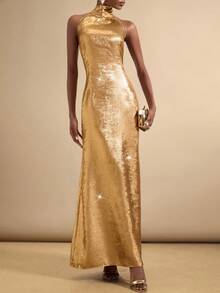 SHEIN Veneréa 女式超长无袖高领连衣裙