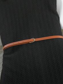 Sparklyn 2 件套青少年女孩优雅舒适长袖衬衫裙搭配纹理针织长开衫背心套装 - 黑色 - 查看 5