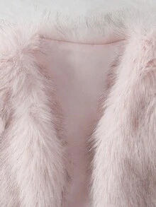 少女纯色简约无袖外套，休闲日常穿着 - 粉色 - 查看 3