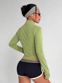 Dewbera Women's Casual Sports Yoga Fitness Zip-Up Jacket