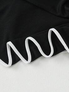 休闲优雅简约蝴蝶结长袖立领连衣裙，适合年轻女性，秋冬 - 黑色 - 查看 8