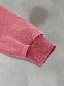 PAVTROS 男士纯色连帽休闲长袖运动衫 - 紅色 - 查看 4