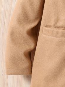 Tween Boy Solid Color Long Sleeve Hooded Casual Jacket, Autumn/Winter