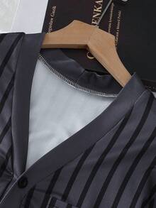 Striped Long Sleeve Cardigan & Pants Loungewear Set For Teenage Boys