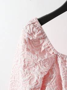 Franclia فستان أنيق للنساء بياقة مربعة وتصميم جاكار شبكي وقصة A-line بأكمام طويلة، مناسب للأعراس والعطلات والحفلات والمناسبات الأخرى