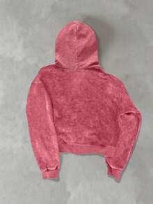 PAVTROS 男士纯色连帽休闲长袖运动衫 - 紅色 - 查看 2