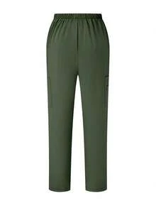 TaskEZ Scrubs Set: V-Neck Short Sleeve Top & Pants Scrub Uniform For Healthcare Workers - Army Green - View 6