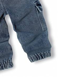 男婴休闲百搭舒适弹力腰洗水牛仔裤 - 淺色水洗藍 - 查看 6