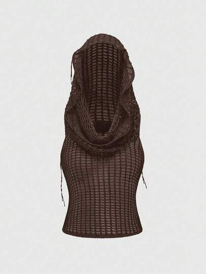 Grunge Punk Sudadera con capucha de punto desgastada estilo Y2K, versátil