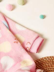 PETSIN 1件装宠物猫狗通用粉色爱心猫咪印花可爱时尚秋冬毛绒保暖舒适圆领狗狗连体衣 - 彩色 - 查看 6