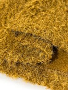 Maweii Vintage Knit Collar Plus Size Jacket, Christmas Red Party - Yellow - View 8