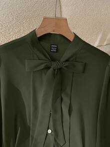 GlowEve Ladies' Elegant And Commuter Autumn Shirts - Army Green - View 7