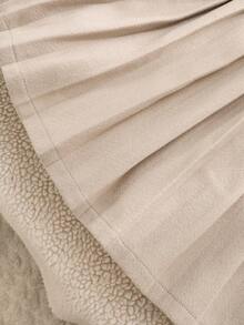 Elladie kids Tween Girls' Elegant Academic Style Asymmetrical Long Sleeve Top & Pleated Skirt Casual Apricot Outfit Set