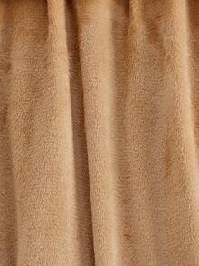 Men's Cozy Khaki Simple Hooded Long Sleeve Long Robe, Fluffy Bathrobe, Winter - Khaki - View 5